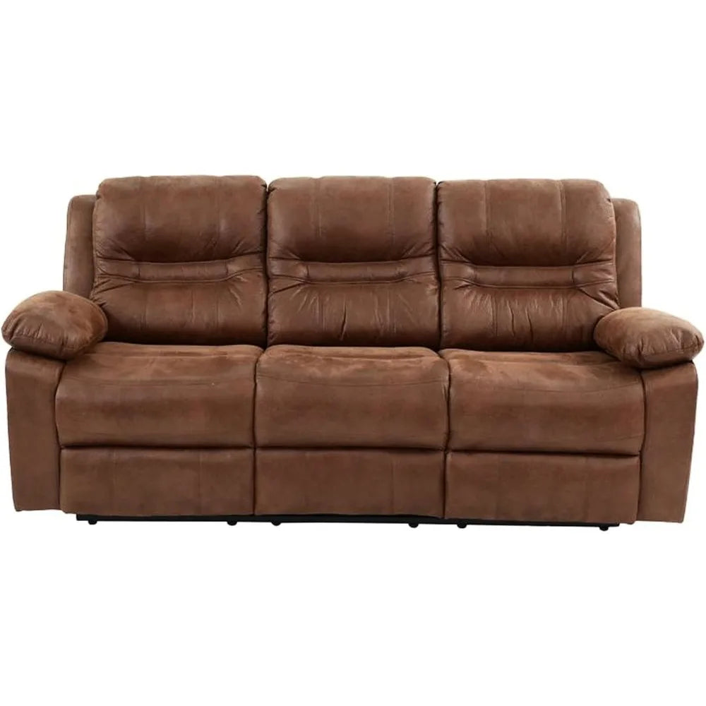 Reclining Sofas, Breathable 3 Motion Recliner in Dark Brown Color with And Metal Mechanism, with Cushion Back, Reclining Sofas