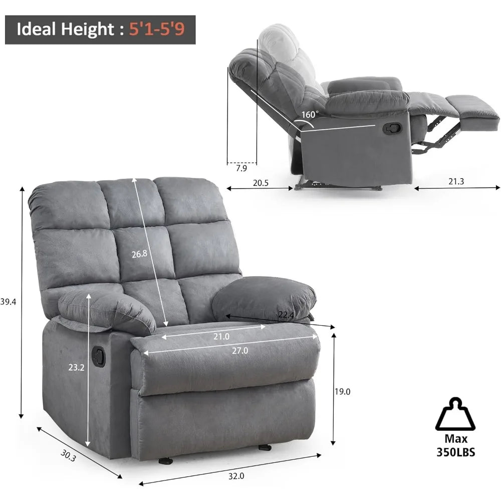 Large Manual Rocking Recliners,