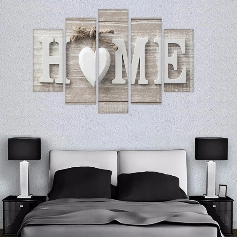 5Pcs Wall Paintings Home Letter