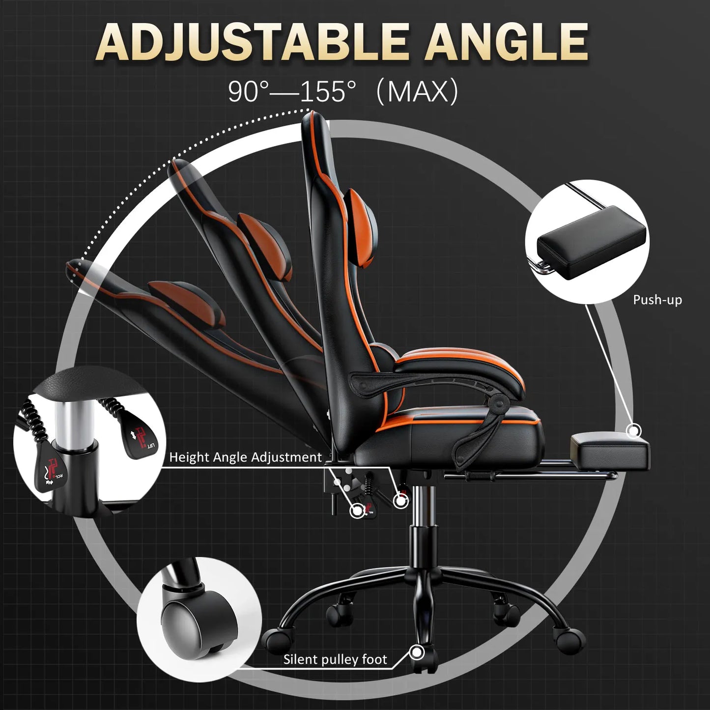 Gaming Chair with Footrest,