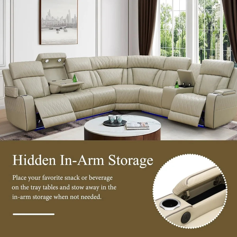 Power Recliner Sectional Sofa