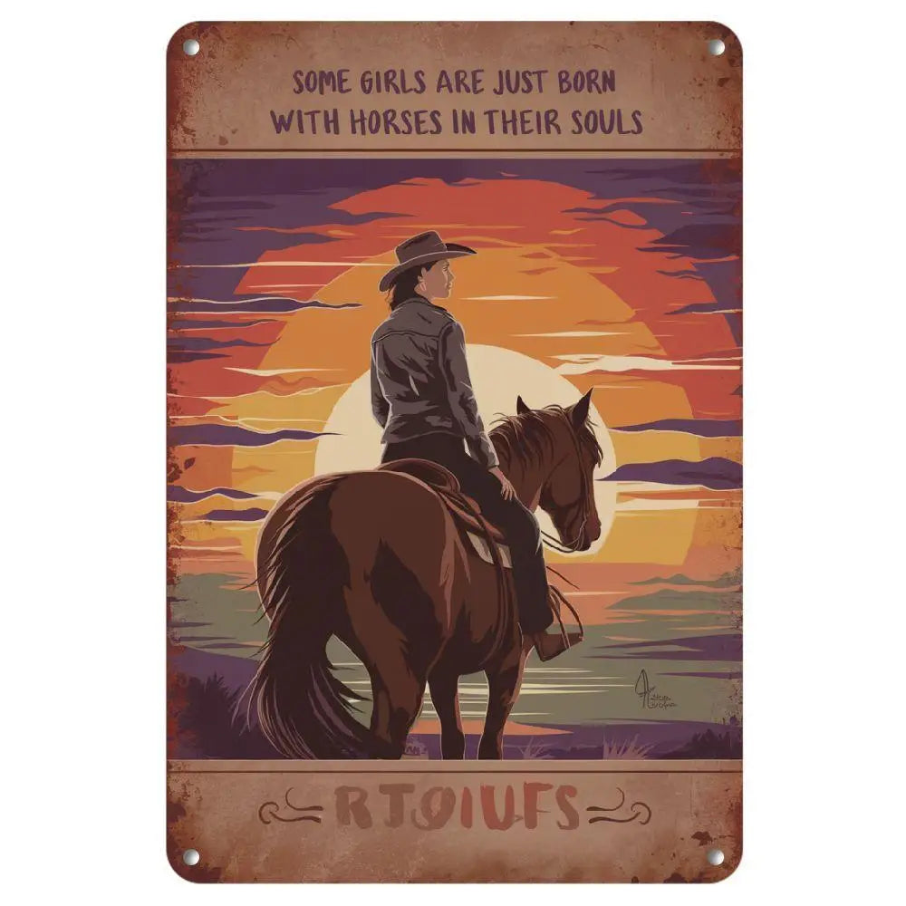 Retro Cowboy Riding a Horse