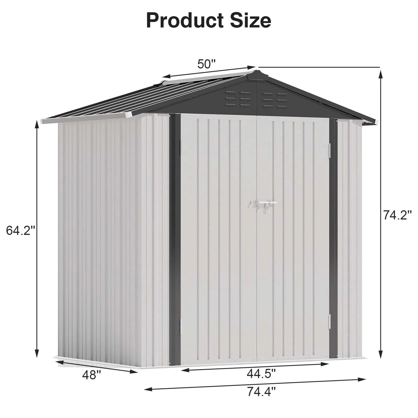 Victone 6' x 4' Metal Outdoor Storage Shed, Steel Utility Tool Shed Storage House with Door & Lock for Backyard Garden, White