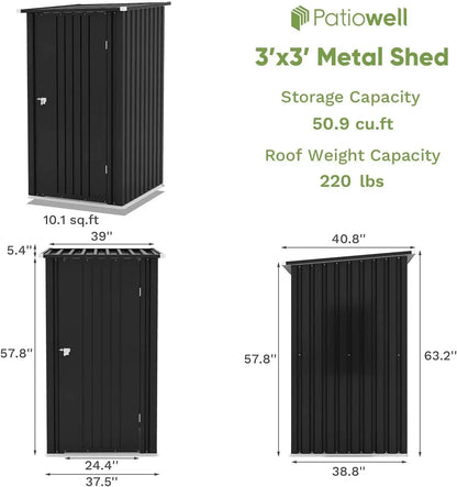 3 x 3 FT Outdoor Storage Shed