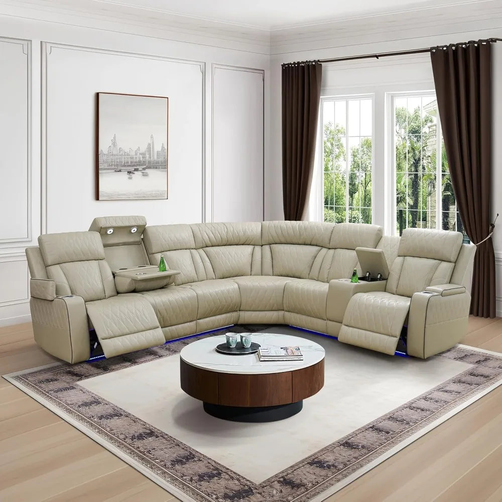 Power Recliner Sectional Sofa
