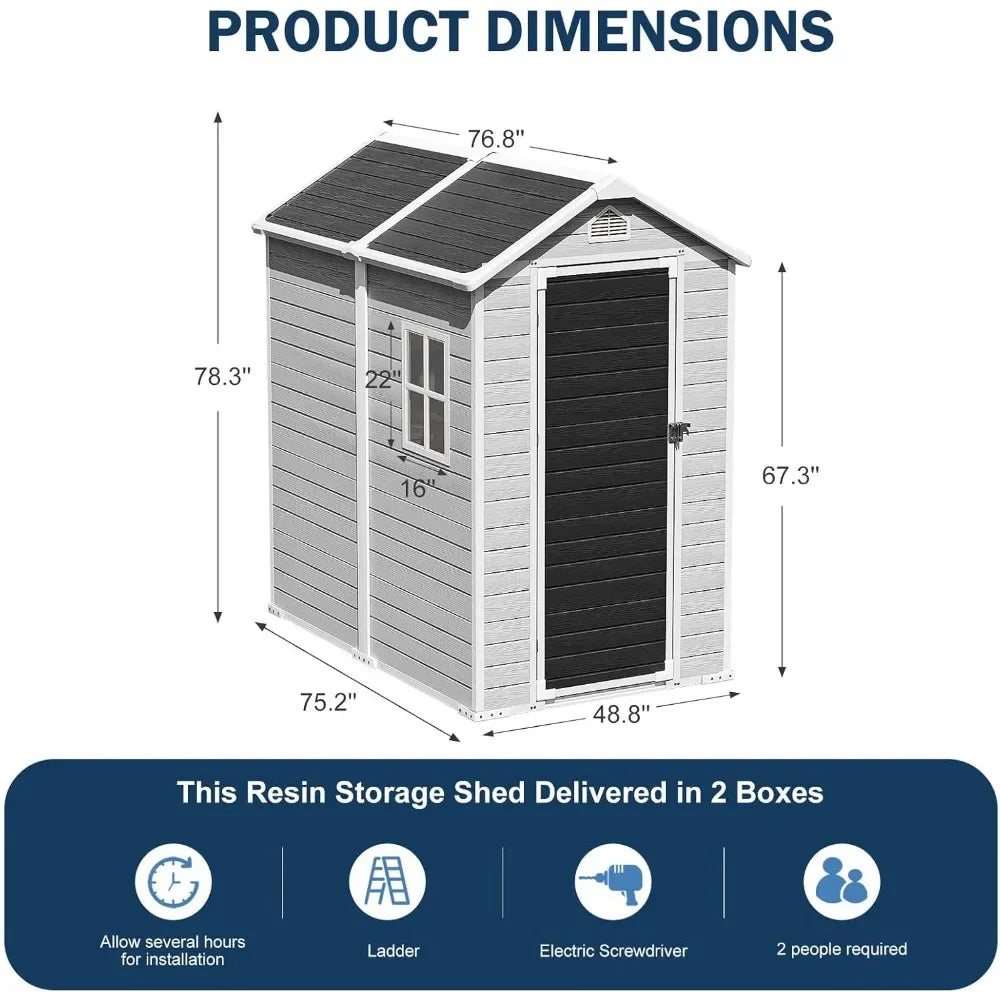 6x4 FT Outdoor Shed With Floor