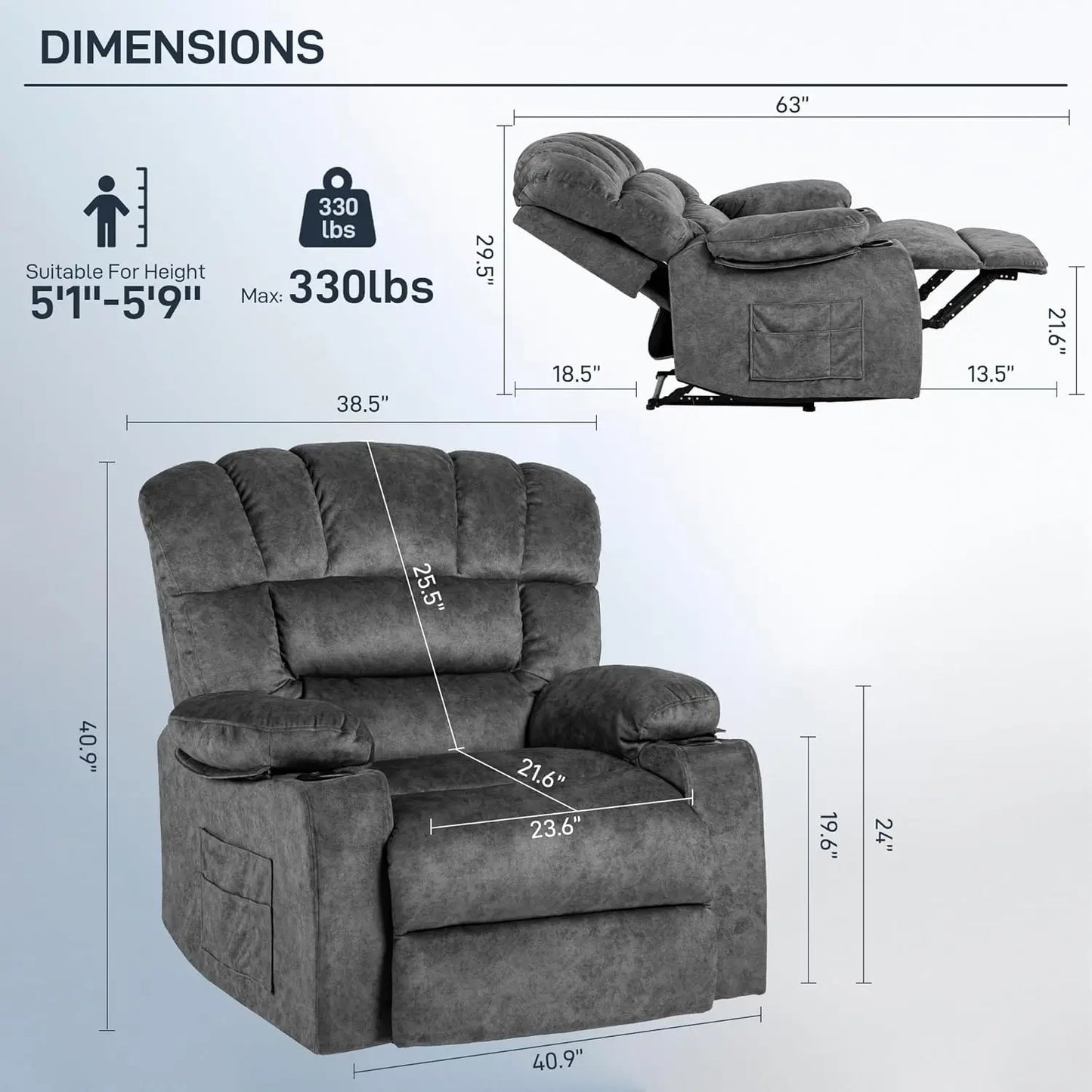 Recliner Chair Massage Heated