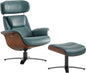 Genuine Leather Reclining Swivel Chair