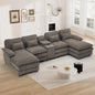 Sectional Sofa Cloud Couch,124"