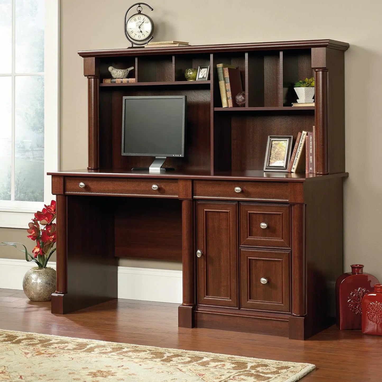 Desk and Hutch, Cherry finish USA