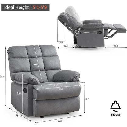 Large Manual Rocking Recliners,