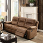 Reclining Sofas, Breathable 3 Motion Recliner in Dark Brown Color with And Metal Mechanism, with Cushion Back, Reclining Sofas