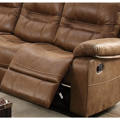 Reclining Sofas, Breathable 3 Motion Recliner in Dark Brown Color with And Metal Mechanism, with Cushion Back, Reclining Sofas