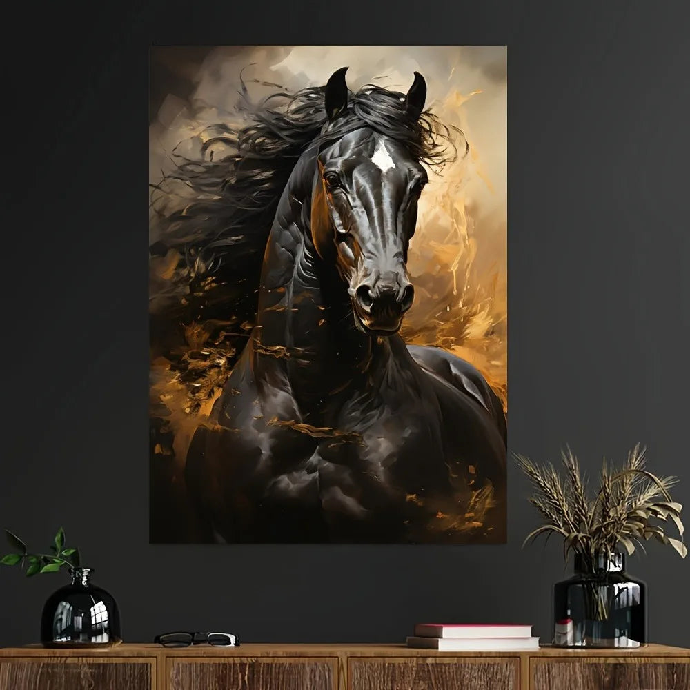 Black horse canvas frameless