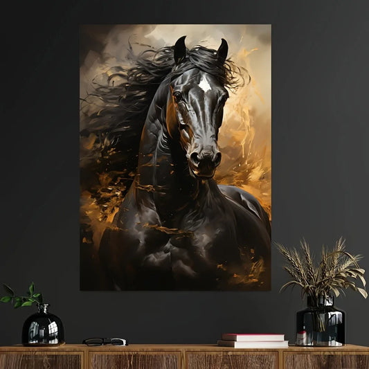 Black horse canvas frameless