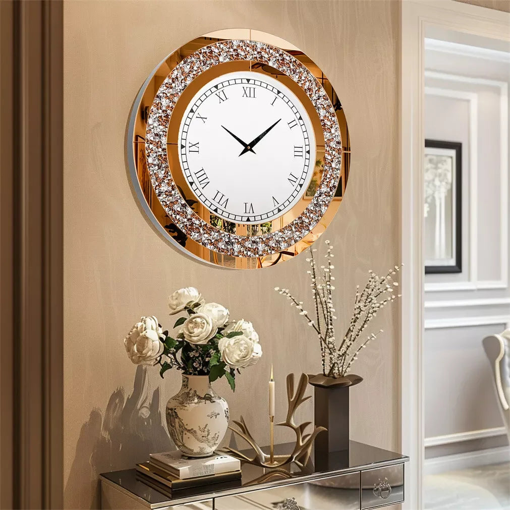 3D Wall Clock Diamond Crystal