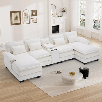 Sectional Sofa Cloud Couch,124"