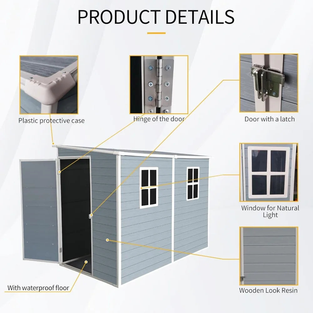 4x8 foot outdoor storage shed
