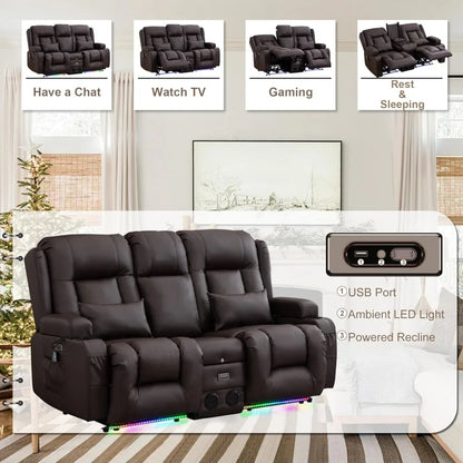 Power Loveseat Recliner Massage & Heat