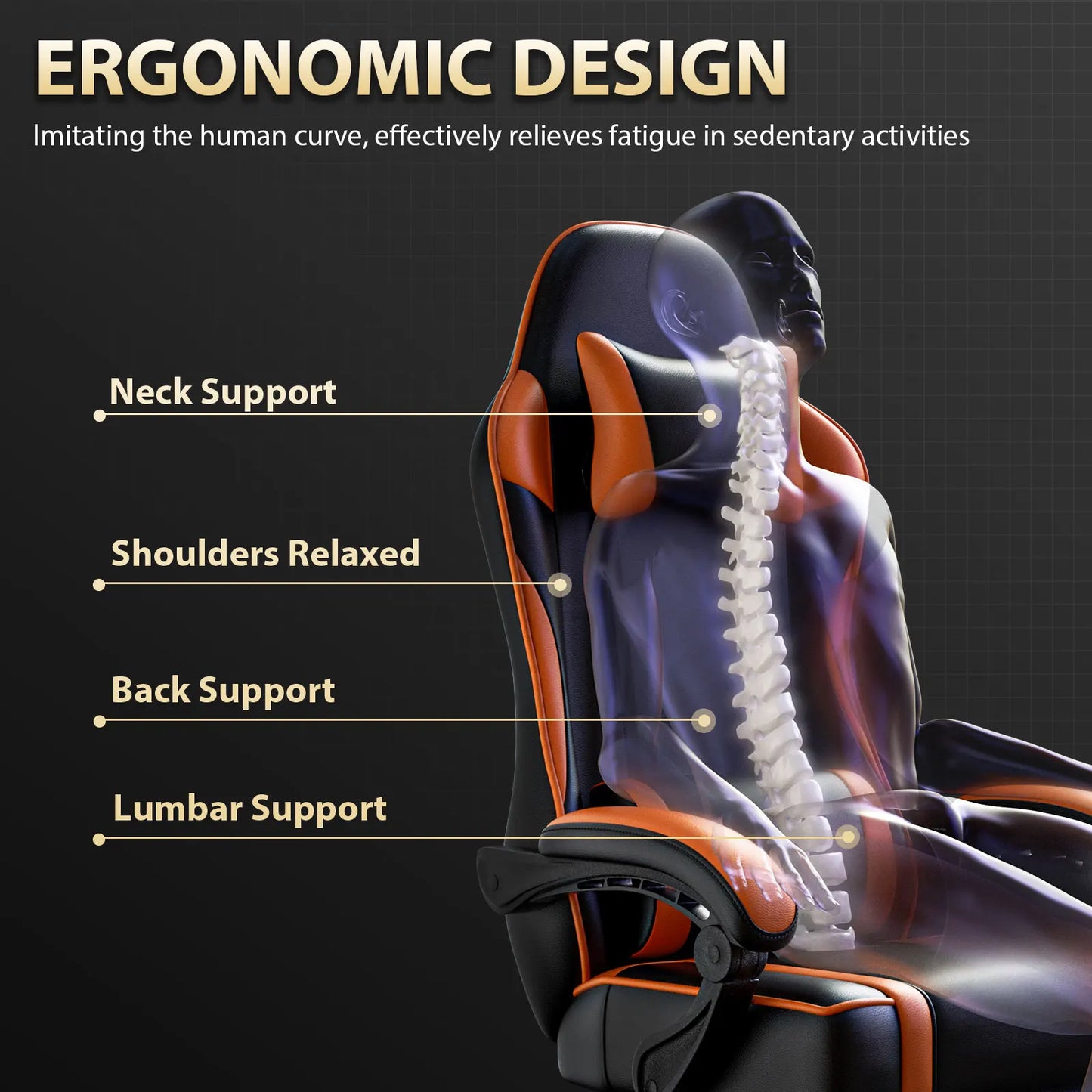 Gaming Chair with Footrest,