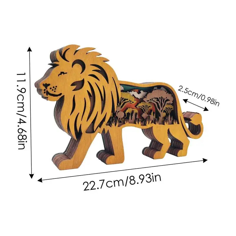 Wood Carving Animals Lamp
