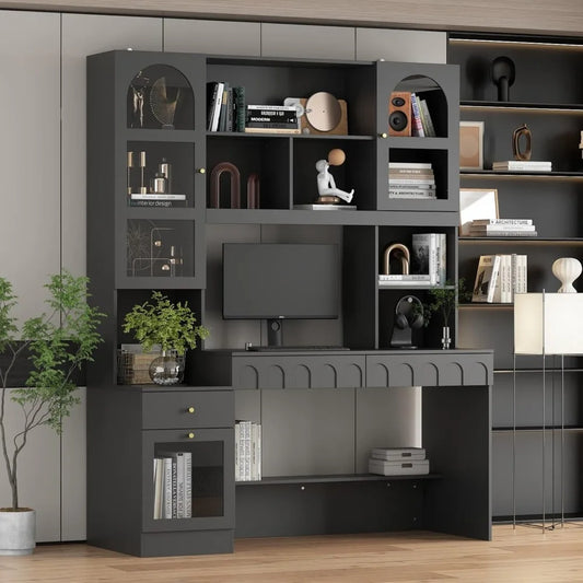 62 Inch Desk with Shelves,