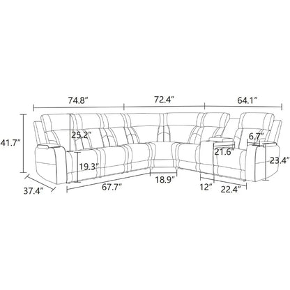 Power Recliner Sectional Sofa