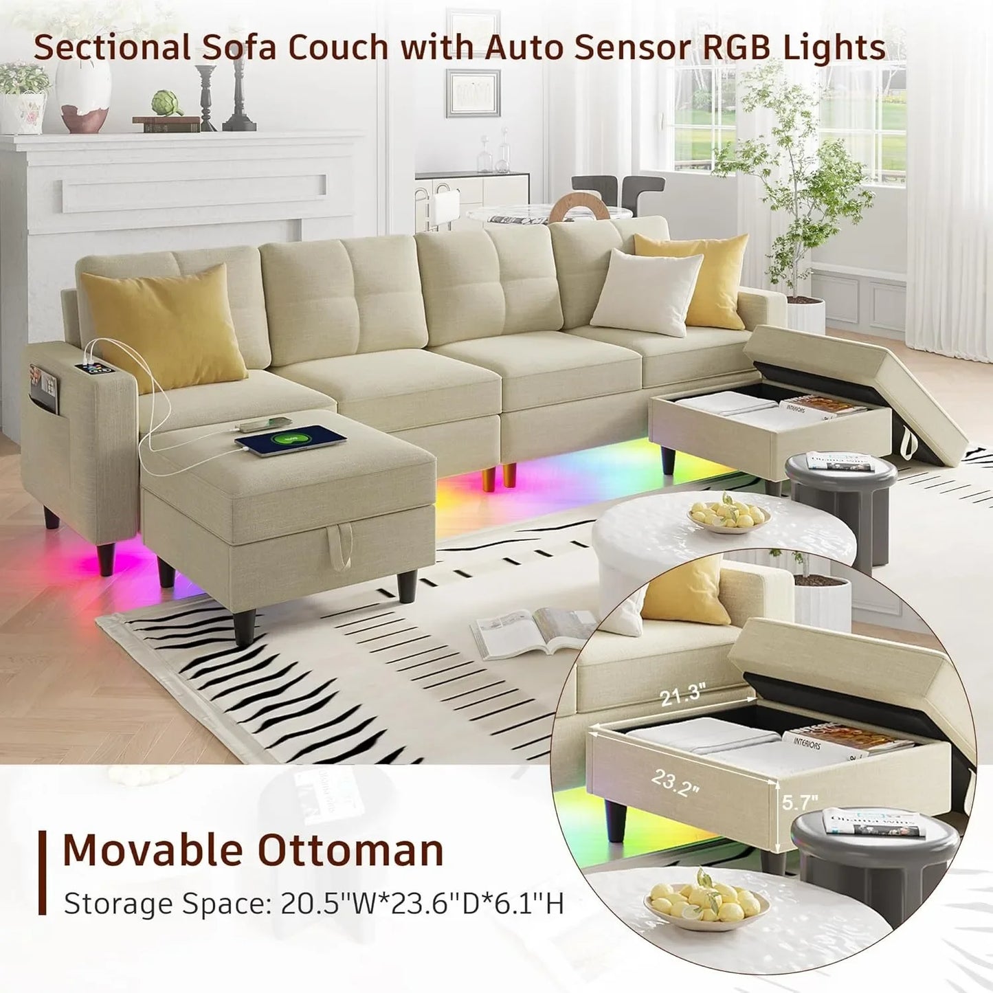 LED Sectional Couches