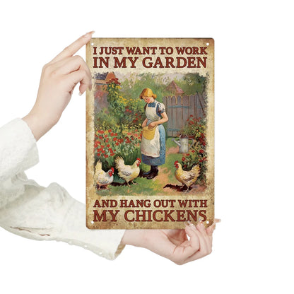 Chicken Metal Tin Sign,