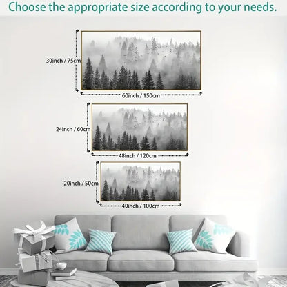 Majestic Foggy Forest Canvas Wall Art