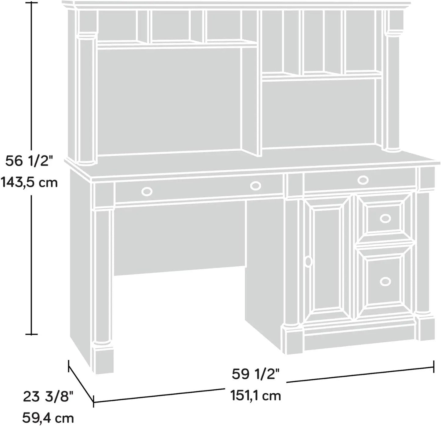 Desk and Hutch, Cherry finish USA