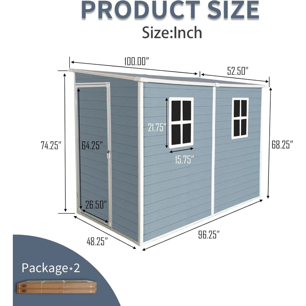 4x8 foot outdoor storage shed