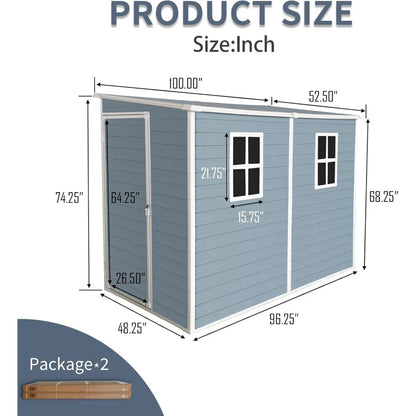 4x8 foot outdoor storage shed