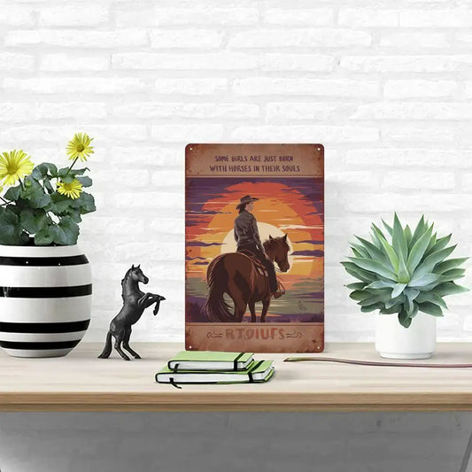Retro Cowboy Riding a Horse