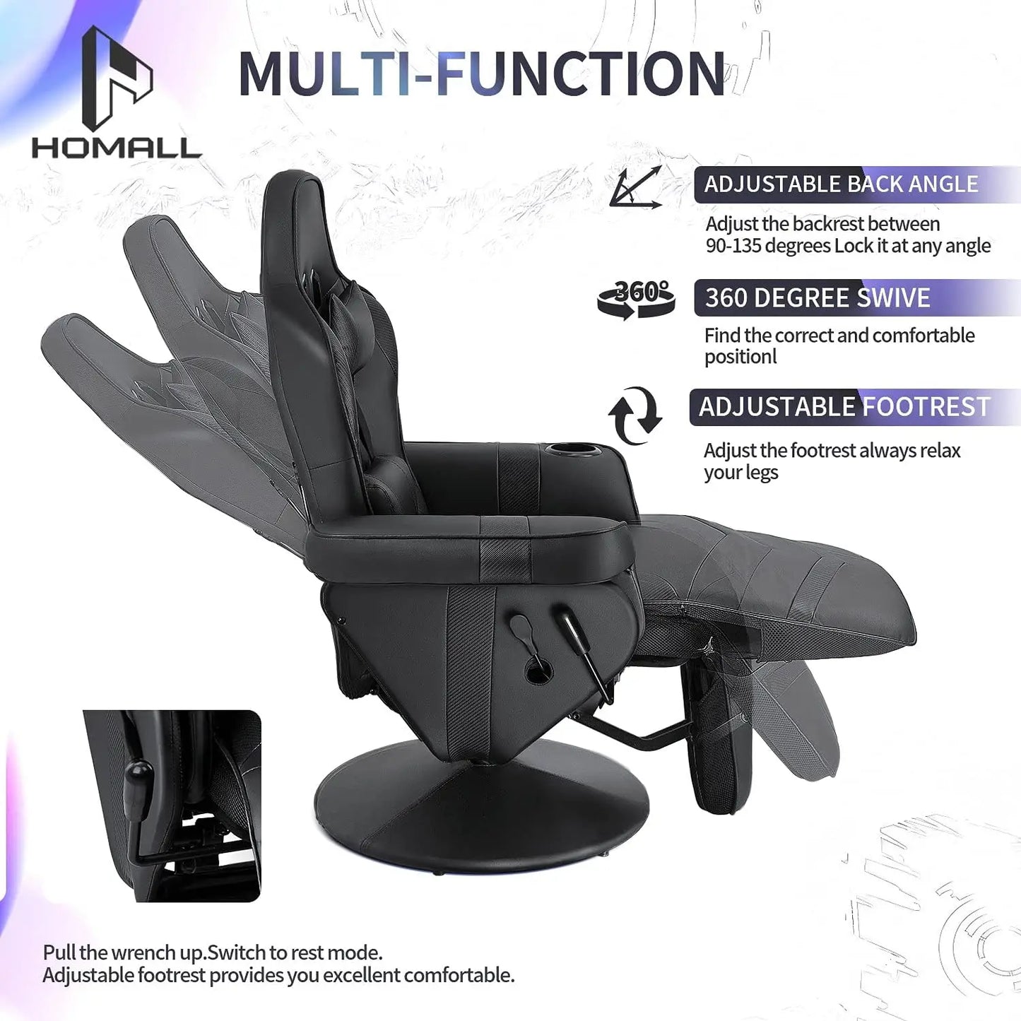 Computer Racing Style Pu Leather
