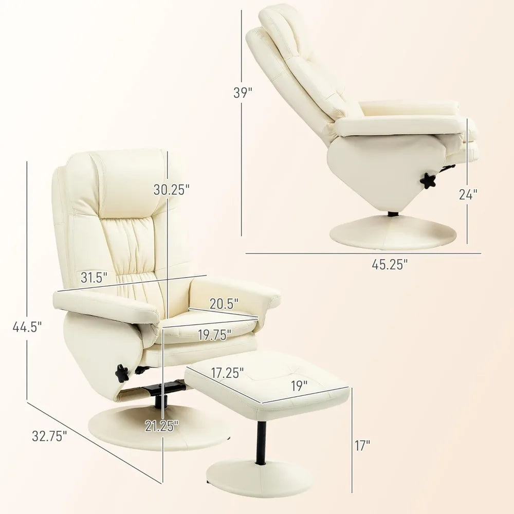 Swivel Recliner with Ottoman,