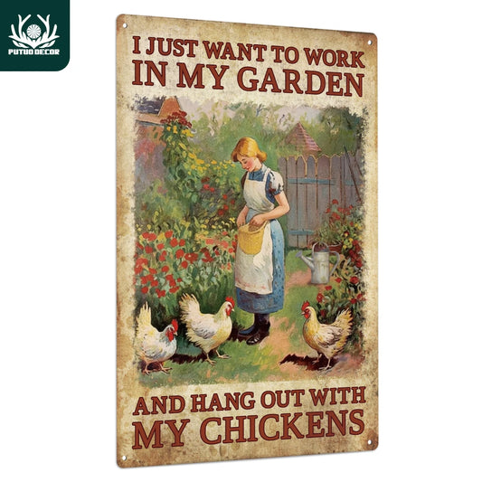 Chicken Metal Tin Sign,
