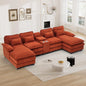 Sectional Sofa Cloud Couch,124"