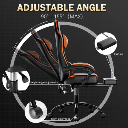 Gaming Chair with Footrest,