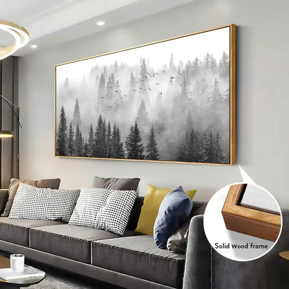 Majestic Foggy Forest Canvas Wall Art