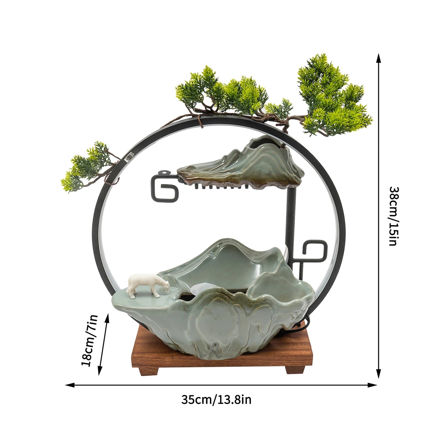 Backflow Incense Holder with Water Fountains