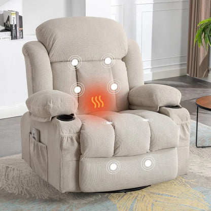 Massage Recliner Chair, Swivel and Rocking