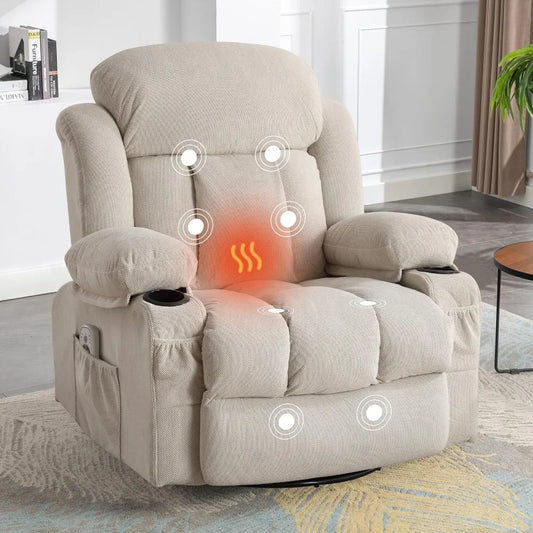 Massage Recliner Chair, Swivel and Rocking