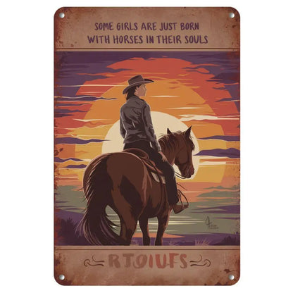 Retro Cowboy Riding a Horse