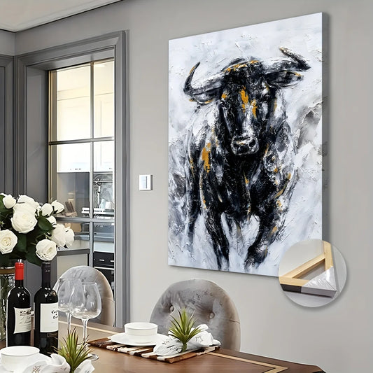 Abstract Cow Canvas Wall Art