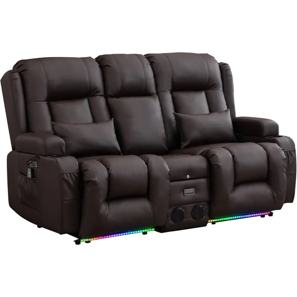 Power Loveseat Recliner Massage & Heat