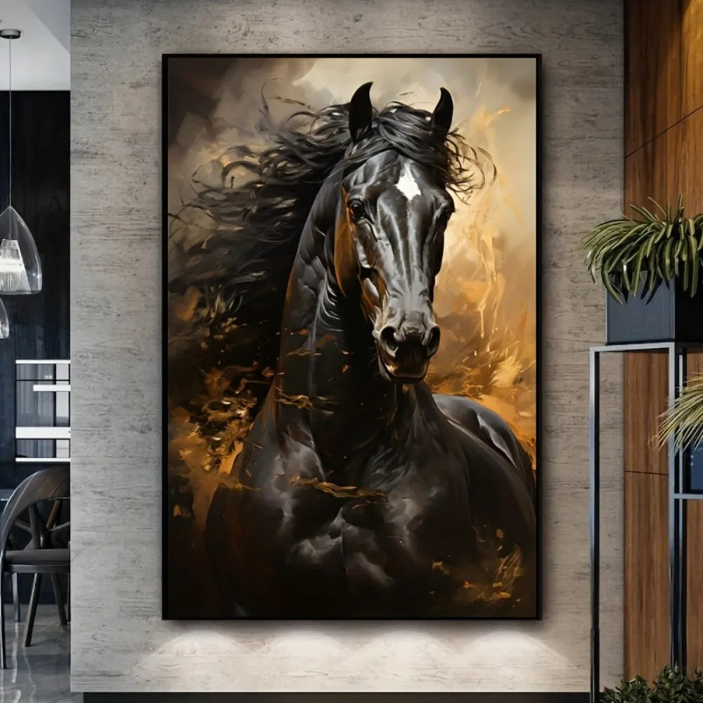 Black horse canvas frameless